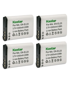 Kastar 4-Pack Battery Compatible with Nikon EN-EL23 EL23 Battery, MH-67 MH-67P Charger, Nikon Coolpix B700, Coolpix P600, Coolpix P610, Coolpix P610s, Coolpix P900, Coolpix P900s, Coolpix S810c Camera