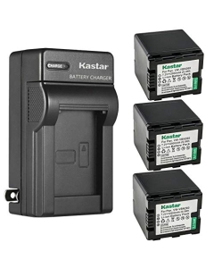 Kastar 3-Pack VW-VBN260 Battery and AC Wall Charger Replacement for Panasonic VW-VBN260, VW-VBN130, VW-VBN070 Battery, HDC-HS900K, HDC-SD800, HDC-SD800GK, HDC-SD800K, HDC-SD800P, HDC-SD900, HDC-TM900