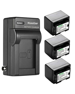 Kastar 3-Pack BP-727 BP727 Battery and AC Wall Charger Compatible with Canon BP-709 BP709 Canon BP-718 BP718 Canon US 6055B002 Camera Battery, Canon CG-700 CG700 Camera Charger