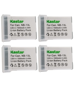 Kastar [Fully Decoded] Battery (4-Pack) for Canon NB-13L NB13L CB-2LH and Canon PowerShot G5 X, G7 X, G7 X Mark II, G9 X, G9 X Mark II, PowerShot SX620 HS, SX720 HS, SX730 HS, G1 X Mark III Camera