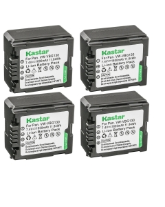 Kastar 4-Pack VW-VBG130 Battery Replacement for Panasonic SDR-H80, SDR-H80A, SDR-H80K, SDR-H80P, SDR-H80PC, SDR-H80R, SDR-H80S, SDR-H90, SDR-H90K, SDR-H90P, SDR-H90PC, VDR-D50, VDR-D51 Camera