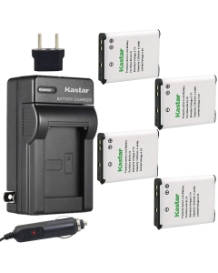 Kastar 4 Pack Battery + Charger Replacement for Nikon EN-EL19 MH-66 Coolpix A100 S32 S100 S3400 S3500 S3600 S4100 S4200 S4300 S4400 S5200 S6400 S6500 S6600 S6800 S6900 S7000 & for Sony NP-BJ1 DSC-RX0
