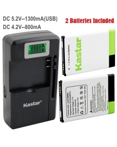 Kastar i8910 / EB504465VU Battery (2-Pack) and intelligent mini travel Charger ( with high speed portable USB charge function) for Samsung OMNIA HD I8910 S8500 I8320 S8500 Wave I5801 I5700 I5800 S8530 W799 AT&T, T-Mobile, Sprint, Verizon Smartphone, Fit E