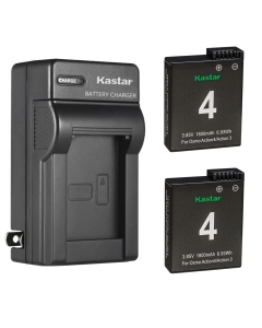 Kastar 2-Pack Battery and AC Wall Charger Compatible with DJI Osmo Action 3/4 / 5 Pro Battery, DJI Osmo Action 3 / Action 4 / Action 5 Pro Sport Camera