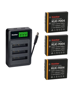 Kastar 3-Pack Battery with LZD3 USB Triple Charger Compatible with Kodak KLIC-7004, EasyShare M1033 M1093 M2008 V1073 V1233 V1253 V1273, PlaySport PlayTouch Zi8 Zi10 Zi12 Zx3 Cameras