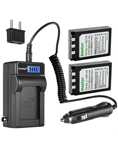 Kastar 2-Pack DB-L10 Battery and LCD AC Charger Compatible with Sanyo Xacti VPC-AZ3, Xacti VPC-AZ3EX, Xacti VPC-J1, Xacti VPC-J1EX, Xacti VPC-J2, Xacti VPC-J2EX, Xacti VPC-MZ3 Digital Cameras