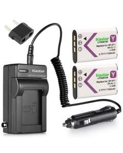 Kastar Battery + Charger Replacement for NP-BY1 EN-EL11 LI-60B DLI-78 DB-L70 DB-80 LI-60C, Action Cam Mini HDR-AZ1, Coolpix S550 S560, FE-370, Optio L50 M50 M60 S1 V20 W60 W80, R50