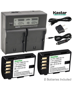 Kastar LCD Dual Fast Charger & 2x Battery for Panasonic DMW-BLF19 DMW-BLF19E Lumix DMC-GH3 DMC-GH3A DMC-GH3GK DMC-GH3H DMC-GH3HGK DMC-GH3KBODY DMC-GH4 DMC-GH4H DMC-GH4A DC-GH5 DC-G9 Sigma SD Quattro H