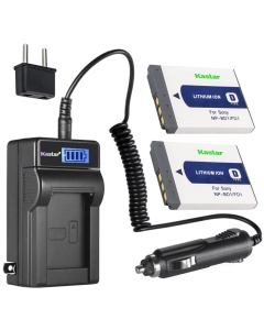 Kastar 2-Pack NP-BD1 Battery and LCD AC Charger Compatible with Sony Cyber-Shot DSC-T90, Cyber-Shot DSC-T200, Cyber-Shot DSC-T300, Cyber-Shot DSC-T500, Cyber-Shot DSC-T700 Cameras