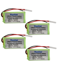 Kastar 4-Pack Battery Replacement for Plantronics 66278-01 79879-01 PA-PL003, Avaya AWH75N AWH75N CS70 CS70N CS70-N, Savi 730, Voyager Pro Voyager Pro HD Voyager Pro UC Voyager Pro+ W730 WH210