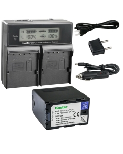 Kastar 1-Pack Battery and AC LCD Dual Fast Charger Compatible with JVC GY-HM600, GY-HM600E, GY-HM600EC, GY-HM620U, GY-HM650, GY-HM650U, GY-HM650SC, GY-HM660U, GY-HM660SC Cameras and DT-X Monitors