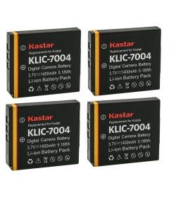 Kastar 4-Pack Battery Replacement for Kodak KLIC-7004 K7004 Battery, Kodak K7700 Charger, PLAYSPORT, PLAYTOUCH, PlayFull Dual, Zi8, Zi10, Zi12, Zx3, EasyShare V1273 Cameras