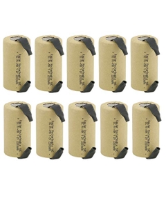 Kastar 10-Pack Nickel Metal Hydride (Ni-MH) Rechargeable Paper Wrapped Sub C SC Cell 1.2V 2200mAh Battery Flat Top with Tabs Replacement for Any of 1000mAh ~ 2500mAh Ni-CD & Ni-MH Sub C SC Cells
