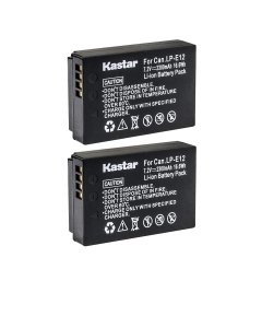 Kastar Battery (2-Pack) for Canon LP-E12 LPE12 Battery, LC-E12 LC-E12E Charger, Canon EOS 100D, EOS M, EOS M2, EOS M10, EOS M50, EOS M100, EOS M200, EOS Rebel SL1, PowerShot SX70 HS Cameras