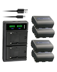Kastar 4-Pack NP-FM50 Battery and LTD2 USB Charger Replacement for Sony DCR-HC14, DCR-HC15, DCR-HC88, DCR-PC6, DCR-PC8, DCR-PC9, DCR-PC100, DCR-PC101, DCR-PC103, DCR-PC104, DCR-PC105, DCR-PC110 Camera