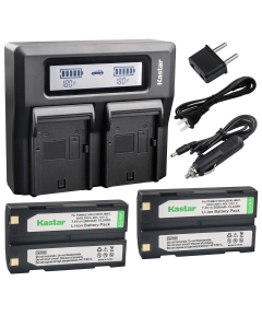 Kastar Fast Dual LCD Charger + 2X Battery for Pentax Ei-D-Li1 EI-D-BC1 Pentax EI-2000, Trimble 29518 46607 52030 54344 38403 5700 5800 R6 R7 R8 GNSS TR-R8 GPS, HP C8873A HP PhotoSmart 912 C912C912XI