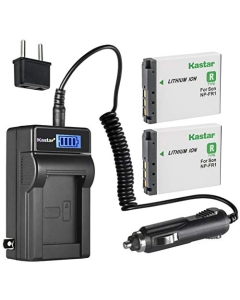 Kastar 2-Pack NP-FR1 Battery and LCD AC Charger Compatible with Sony NP-FR1 NPFR1 Battery, Sony BC-CS3, BC-CSD Charger, Sony Cyber-Shot DSC-T50, Cyber-Shot DSC-T50/B, Cyber-Shot DSC-T50/R Cmaera