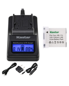 Kastar Charger + Battery for NB-11L PowerShot ELPH 115 ELPH 130 HS ELPH 135 HS ELPH 140 HS ELPH 150 HS ELPH 320 HS ELPH 340 HS IXUS 132 IXUS 140 IXUS 145 IXUS 150 IXUS 155 IXUS 265 HS SX400 is Camera