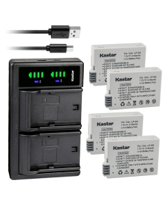 Kastar 4-Pack Battery and LTD2 USB Charger Replacement for Canon LP-E8 LPE8 Battery, Canon LC-E8 LC-E8E Charger, Canon EOS Rebel T2i, EOS Rebel T3i, EOS Rebel T4i, EOS Rebel T5i, EOS 550D Cameras