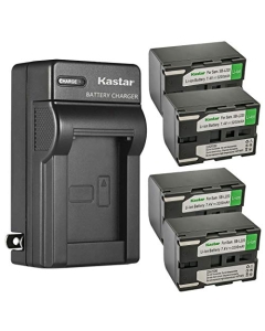 Kastar 4-Pack SB-L220 Battery and AC Wall Charger Replacement for Samsung VP-D63, VP-D65, VP-D69, VP-D70, VP-D73 VP-D73i, VP-D75 VP-D75i, VP-D76, VP-D77 VP-D77i, VP-D7L, VP-D80, VP-D82, VP-D85, VP-D87