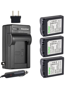 Kastar CGA-S006 Battery (3-Pack) and Charger Kit Replacement for CGR-S006 CGR-S006A/1B CGA-S006 DMW-BMA7 DE-A43/A43B and Lumix DMC-FZ18 DMC-FZ28 DMC-FZ30 DMC-FZ35 DMC-FZ38 DMC-FZ50 DMC-FZ7 DMC-FZ8