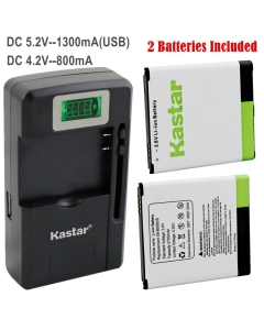 Kastar Galaxy S4 Battery (2-Pack Without NFC) and Intelligent Mini Travel Charger Replacement for Samsung Galaxy S4, S IV, I9505, M919, I545, I337, L720, EB-B600BUB, EB-B600BUBESTA