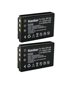 Kastar 2-Pack Rechargeable Battery Replacement for Minolta NP-120 NP120 Battery, Minolta MN35Z 20MP 35X Bridge Digital Camera