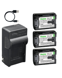 Kastar 3-Pack Battery and AC & USB-C Charger, Compatible with VG107 VG108 VG114 VG121 VG138, for Everio Camcorder Models GZ-E Series GZ-EX Series GZ-HD Series GZ-HM Series GZ-MG Series GZ-MS Series