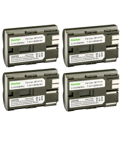 Kastar 4-Pack BP-511 Battery Replacement for Canon BP-508 BP-511 BP-511A BP-512 BP-512A BP-514 BP-522 BP-535 Battery, Canon CB-5L CG-580 Charger, Canon Battery Grip BG-E2N