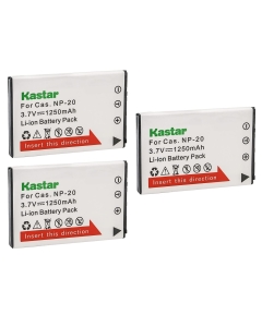 Kastar 3Pcs Battery for Cas Exilim EX-M1 EX-M2 EX-M20 EX-S1 EX-S2 EX-S3 EX-S20 EX-S100 EX-S500 EX-S600 EX-S770 EX-S880 EX-Z3 EX-Z4 EX-Z5 EX-Z6 EX-Z7 EX-Z8 EX-Z11 EX-Z60 EX-Z65 EX-Z70 EX-Z75 EX-Z77