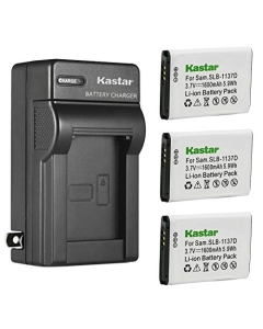 Kastar 3-Pack 1137D Battery and AC Wall Charger Replacement for Samsung SLB-1137DBattery, Samsung i80, i85, i100, NV11, NV24HD, NV30, NV40, NV100HD, NV103, NV106 HD, Digimax L74 Wide, TL34HD Cameras
