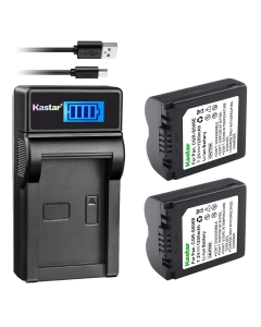 Kastar Battery (X2) & Slim LCD Charger for Panasonic CGA-S006, CGR-S006 and Panasonic Lumix DMC-FZ7, DMC-FZ8, DMC-FZ18, DMC-FZ28, DMC-FZ30, DMC-FZ35, DMC-FZ38, DMC-FZ50 Digital Camera