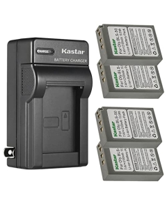 Kastar 4-Pack Battery and AC Wall Charger Replacement for Olympus BLS-50, PS-BLS50, BLS-5, PS-BLS5 Battery, Olympus OM-D E-M10, E-M10 Mark II, E-M10 Mark III, E-M10 Mark IV, OM System OM-5 Camera