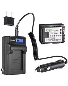 Kastar 1-Pack BP-808 Battery and LCD AC Charger Compatible with Canon BP-808 BP808 BP-809 BP809 BP-819 BP819 BP-827 BP827 Battery, Canon CG-800 Charger, Canon XA10 HG30 HG21 HG20 HF100 HF200 HF21 HF20