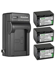 Kastar 3-Pack Battery and AC Wall Charger Replacement for Sony HDR-PJ650, HDR-PJ670, HDR-PJ710, HDR-PJ740, HDR-PJ760, HDR-PJ780, HDR-PJ790, HDR-PJ810, HDR-PJ820, HDR-PJ820E, HDR-TD10, HDR-TD20