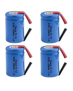 Kastar 4-Pack 4/5 Sub-C NiCD Battery W/Tabs 1.2V 2200mAh Replacement for Philips 900, Norelco HP1328E HP1337 800RX 805RX 815RX 850RX 895RX 900RX 950RX HS800 HS805 HS850 HS900 HS950 Shaver and Trimmer