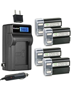 Kastar 4-Pack EN-EL1 Battery and LCD AC Charger Compatible with Nikon Coolpix 880, Coolpix 885, Coolpix 995, Coolpix E880, Konica Minota DG-5W, Digital Dimage A200, Portable Hand Slit Lamp