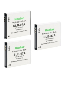 Kastar SLB-07A Battery 3-Pack Replacement for Samsung SLB-07, SLB-07A SLB07A, SLB-07B SLB07B, EA-SLB07 4302-001227 Battery, SBC-07A, SBC-L11 Charger, TL90, TL100, TL205, TL210, TL220, TL225 Camera