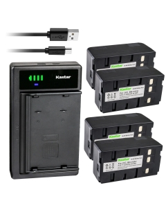 Kastar 4-Pack Battery and Smart USB Charger Replacement for Panasonic NV-VX33EG NV-VX55EG PV-10 PV-10B PV-10PX PV-14 PV-17 PV-18 PV-19 PV-20 PV-21 PV-22 PV-31 PV-32 PV-332 PV-333 PV-362 PV-40 PV-41