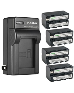 Kastar 4-Pack Battery and AC Wall Charger Replacement for NP-F550 NP-F570 NP-F770 NP-F960 NP-F970 Battery, GVM LED480 LED520 LED672 LED896 Other LED Video Lights