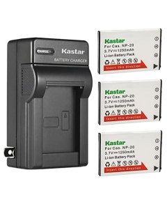 Kastar 3-Pack Battery and AC Wall Charger Replacement for Casio NP-20 NP20 CNP-20 CNP20 Battery, BC-11L BC-31L Charger, Casio Exilim EX-Z6, Exilim EX-Z7, Exilim EX-Z8, Exilim EX-Z60, Exilim EX-Z65