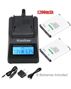 Kastar Fast Charger + Battery x2 for Nik EN-EL19 Coolpix S32 S100 S2600 S2700 S2750 S2800 S3300 S3400 S3500 S3600 S3700 S4100 S4400 S5200 S5300 S6600 S6700 S6800 S6900 S7000, Sony NP-BJ1 DSC-RX0