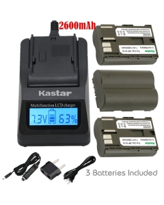 Kastar Fast Charger and Battery (3-Pack) for Canon BP-511, BP-511A, BP511, BP511A and EOS 5D, 10D, 20D, 30D, 40D, 50D, Digital Rebel 1D, D60, 300D, D30, Kiss Powershot G5, Pro 1, G2, G3, G6, G1, Pro90