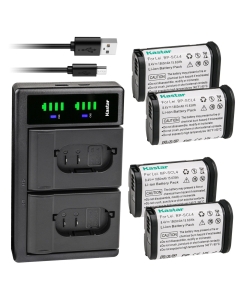 Kastar 4-Pack Battery and LTD2 Dual USB Charger, Compatible with Leica BP-SCL6 & BP-SCL4 Batteries, LC-SCL6/LC-SCL4 Chargers, and Leica S, Q2, SL2, SL2-S, Q3 Monochrom, SL3, SL3-S, Typ 601 Cameras