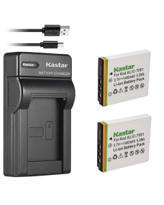 Kastar Battery (X2) & Slim USB Charger for Kodak KLIC-7001 and Kodak EasyShare M320, M340, M341, M753 Zoom, M763, M853 Zoom, M863, M893 is, M1063, M1073 is, V550, V570, V610, V705, V750 Cameras