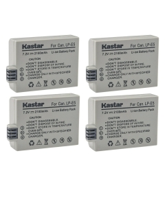Kastar 4-Pack LP-E5 Battery 7.2V 2100mAh Replacement for Canon LP-E5 LPE5 Battery, Canon LC-E5, LC-E5C, LC-E5E Charger