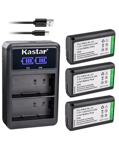 Kastar 3-Pack Battery and LED2 USB Charger Compatible with Panasonic DMW-BLJ31, DMW-BLJ31e Battery, Panasonic LUMIX S1, LUMIX S1R, LUMIX S1H, DMW-BGS1R, LUMIX S Series Full-Frame Mirrorless Cameras