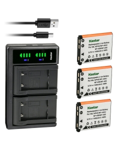 Kastar 3-Pack Battery and LTD2 USB Charger Compatible with Fujifilm NP-45 NP-45A NP-45B NP-45S Fujifilm FinePix Z800EXR FinePix Z808EXR FinePix Z900EXR FinePix Z909EXR FinePix Z950EXR FinePix Z1000EXR