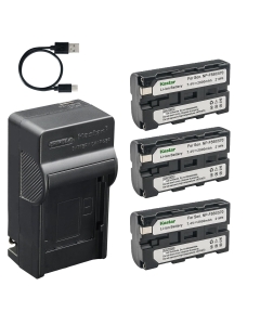 Kastar 3-Pack Battery and AC & USB-C Charger, Compatible with NP-F570 NP-F770 NP-F970, for CineEye 2S Pro CineView Quad MixPre 6 II 833 F6 Video Audio Equipment