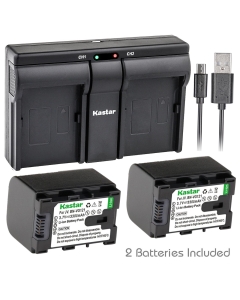 Kastar BN-VG121 2X Battery + USB Dual Charger for JVC Everio GZ-E Series, GZ-EX Series, GZ-HD Series, GZ-HM3 Series and GZ-MG750, GZ-MS110, GZ-MS230, GZ-MS250, GZ-G3, GZ-GX1, GZ-GX8 Cameras